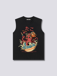 Estampado Frontal - Pulpo Camiseta sin Mangas