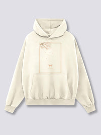 Estampado Frontal - Flor de Melocotón Sudadera con Capucha