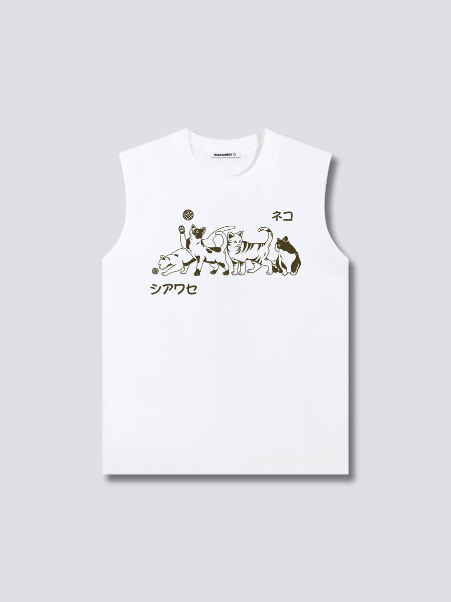 Estampado Frontal - Juguetón Camiseta sin Mangas