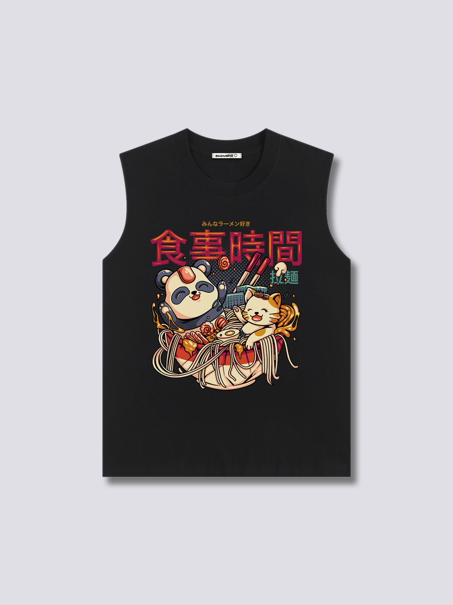Estampado Frontal - Baño de Ramen Camiseta sin Mangas