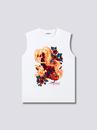 Estampado Frontal - Rojo Koi Camiseta sin Mangas