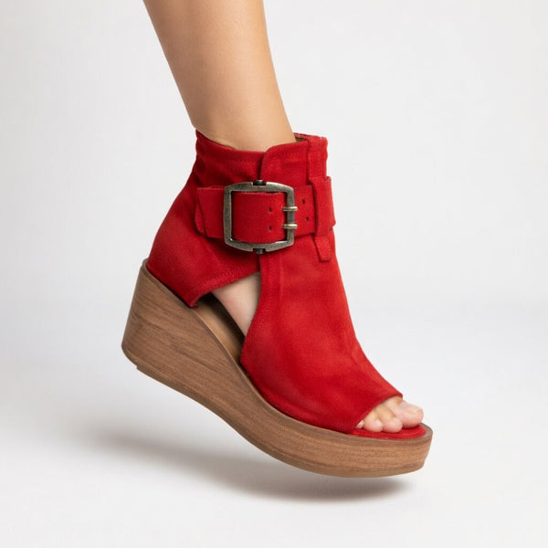 Lila · Botines Compensados Abiertos