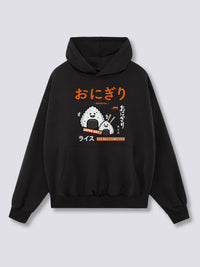 Estampado Frontal - Bola de Arroz Sudadera con Capucha