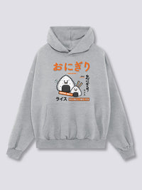 Estampado Frontal - Bola de Arroz Sudadera con Capucha
