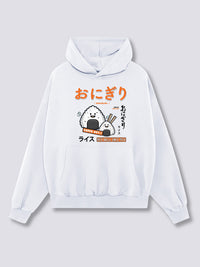Estampado Frontal - Bola de Arroz Sudadera con Capucha