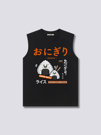 Estampado Frontal - Bola de Arroz Camiseta sin Mangas