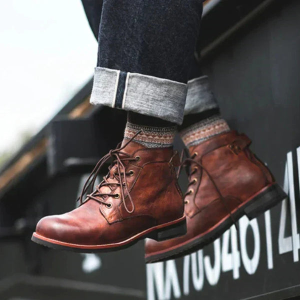 Fanum · Botas Retro de Punta Redonda para Hombre