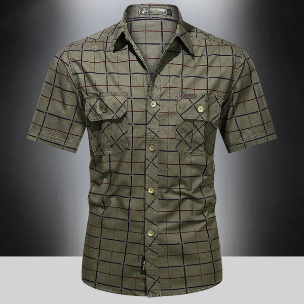 Austin · Camisa Elegante de Cuadros Manga Corta