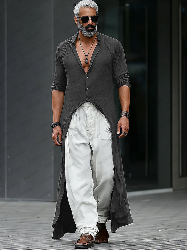 Camisa Larga Streetwear Minimalista