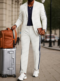 Conjunto Blazer Pantalón Rayas Laterales Moderno