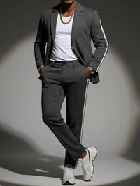Conjunto Blazer Pantalón Rayas Laterales Moderno