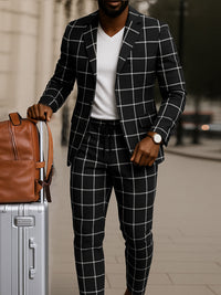 Conjunto Blazer Pantalón Cuadros Clásico