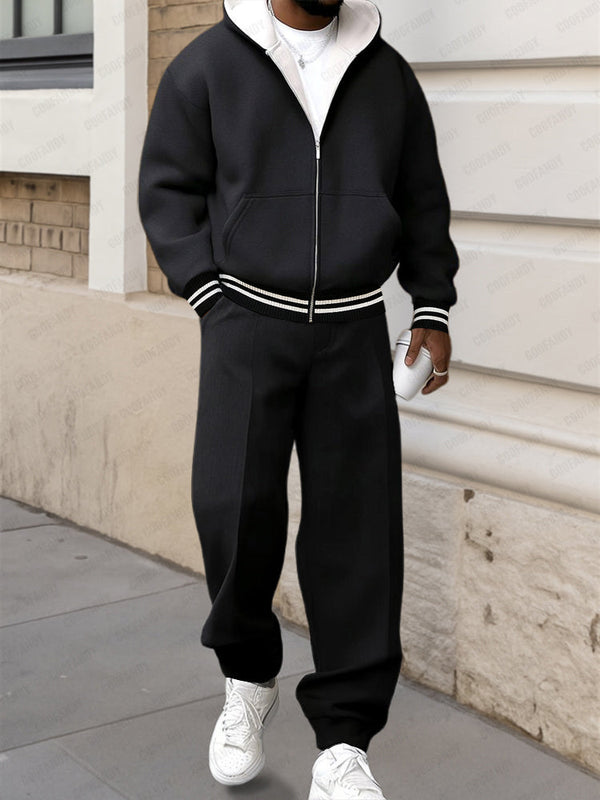 Conjunto Chaqueta Capucha Pantalón Estilo Street