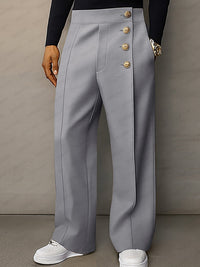 Pantalón Traje con Detalle de Botones Refinado