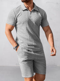 Conjunto Polo Texturizado Shorts Moderno