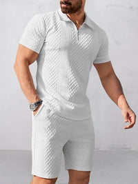 Conjunto Polo Texturizado Shorts Moderno