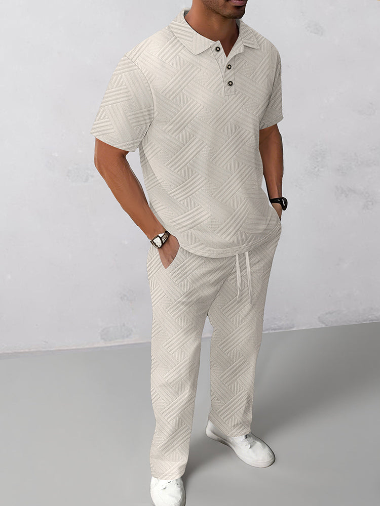 Conjunto Polo Jacquard Texturizado Elegante