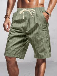 Shorts 100% Algodón con Rayas Casual
