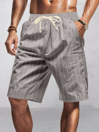 Shorts 100% Algodón con Rayas Casual