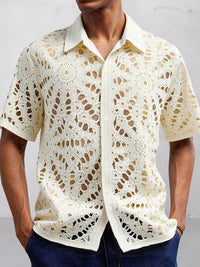 Camisa Punto Crochet Calado Moderna