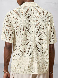 Camisa Punto Crochet Calado Moderna