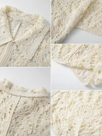 Camisa Punto Crochet Calado Moderna