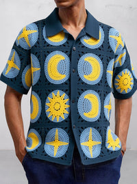 Camisa Punto Crochet Calado Moderna