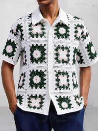 Camisa Punto Crochet Calado Moderna