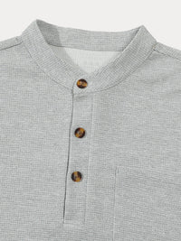 Camisa Henley Waffle Casual Cómoda