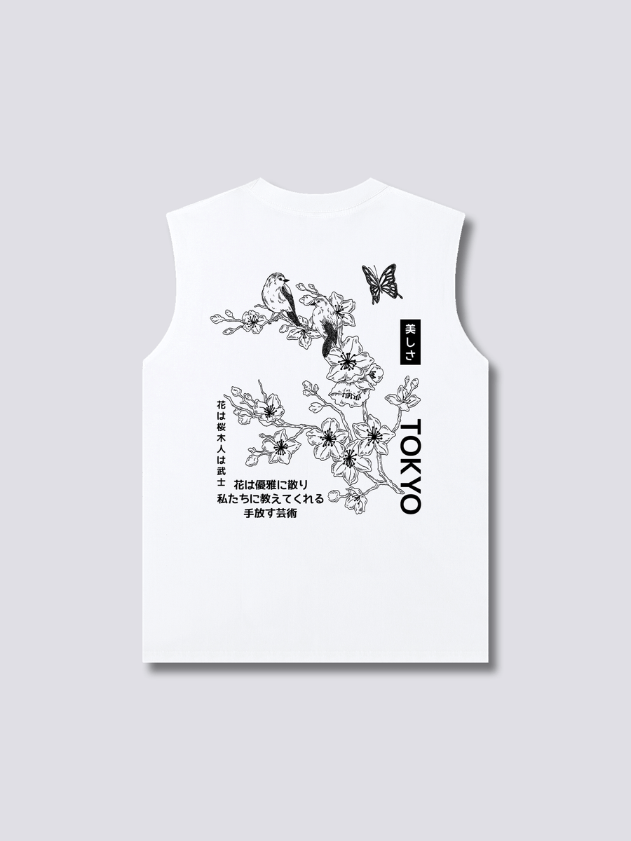 Sakura Florecer Camiseta sin Mangas