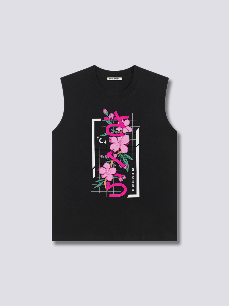 Estampado Frontal - Sakura Camiseta sin Mangas
