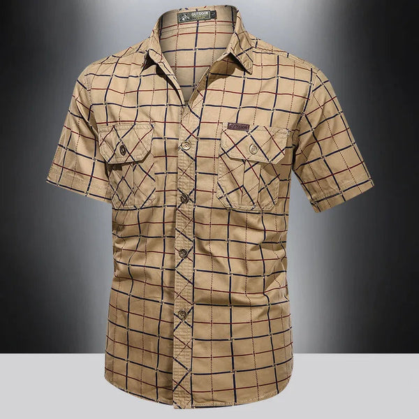 Austin · Camisa Elegante de Cuadros Manga Corta