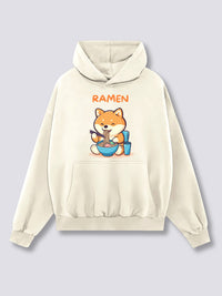 Estampado Frontal - Shiba Ramen Sudadera con Capucha