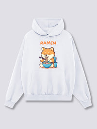 Estampado Frontal - Shiba Ramen Sudadera con Capucha