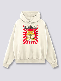 Estampado Frontal - Ramen Shiba Sudadera con Capucha