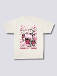 Estampado Frontal - Leche de Fresa Camiseta