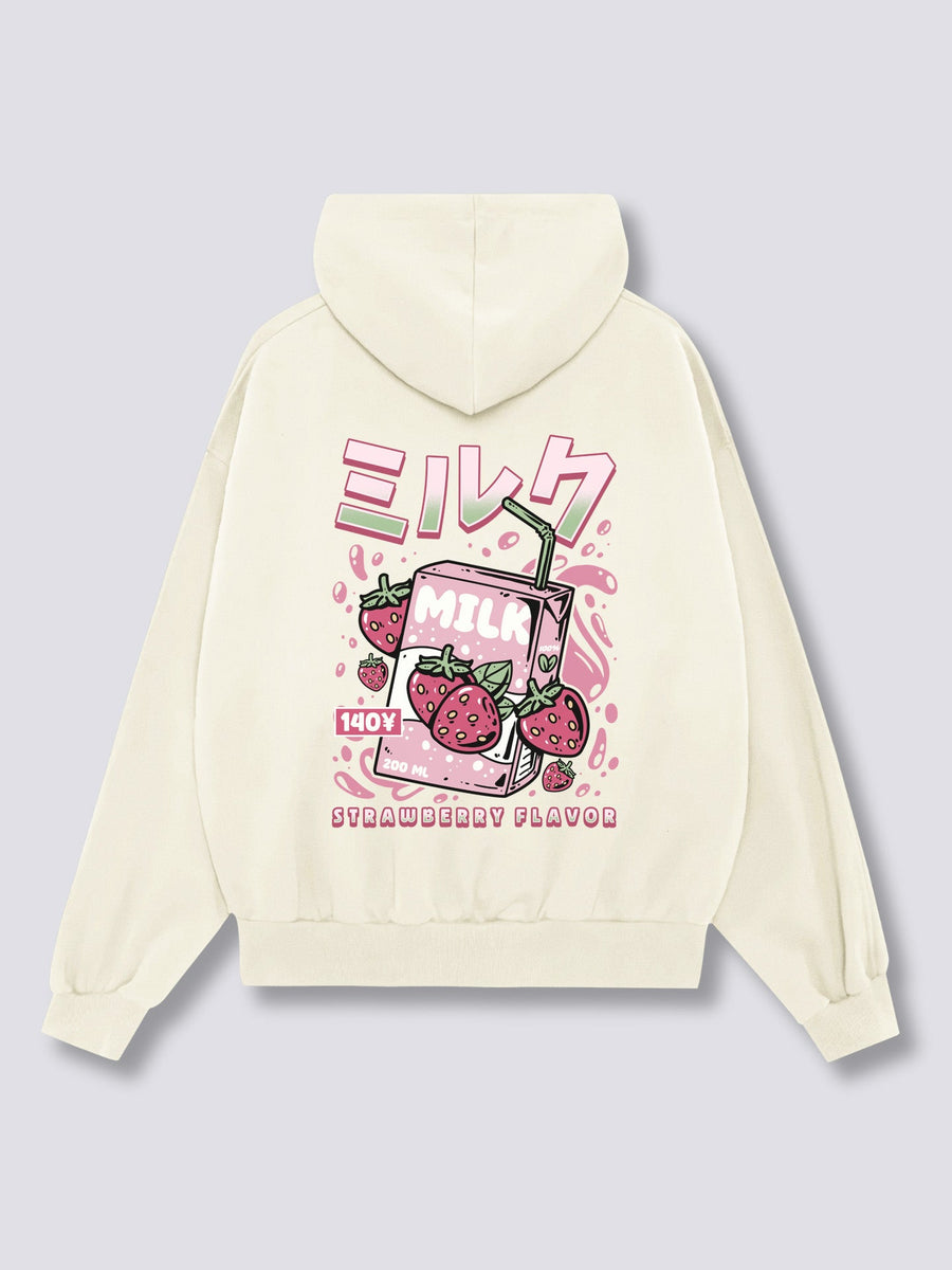 Leche de Fresa Sudadera con Capucha