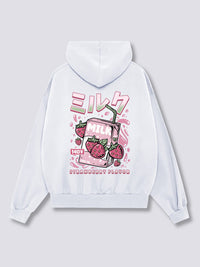 Leche de Fresa Sudadera con Capucha