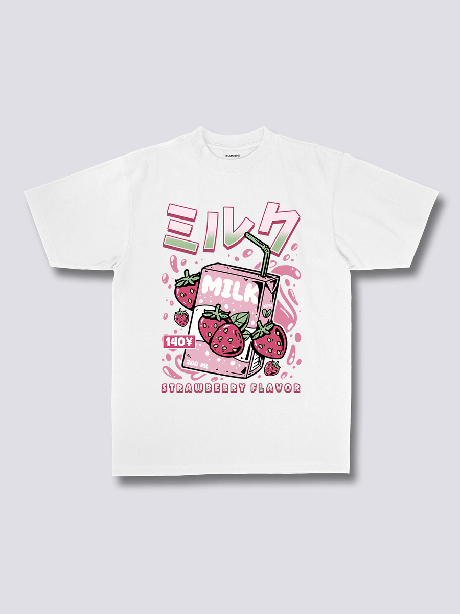 Estampado Frontal - Leche de Fresa Camiseta