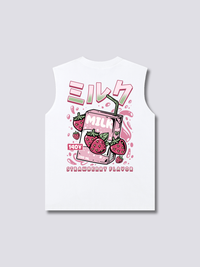 Leche de Fresa Camiseta sin Mangas