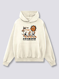 Estampado Frontal - Calle Comida Sudadera con Capucha