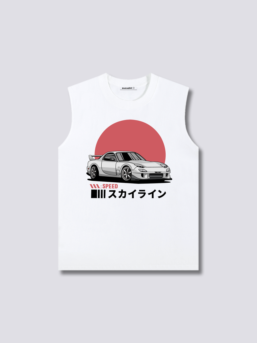 Estampado Frontal - Amanecer Conducción Camiseta sin Mangas