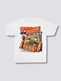 Estampado Frontal - Tienda de Sushi Camiseta