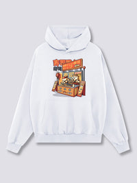 Estampado Frontal - Tienda de Sushi Sudadera con Capucha