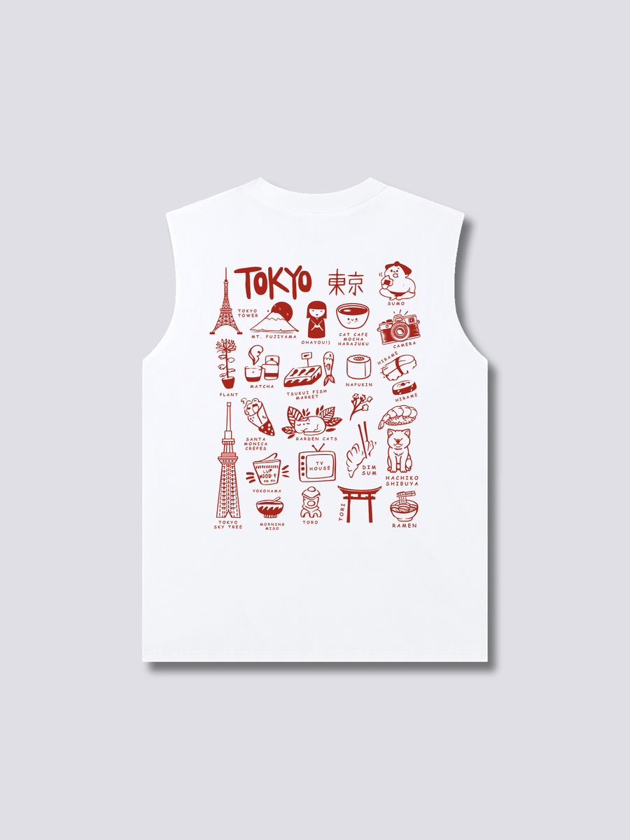 Tokio Placa de Memoria Camiseta sin Mangas