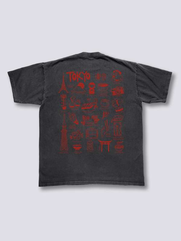 Tokio Placa de Memoria Camiseta Vintage