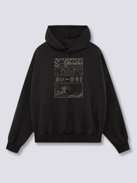 Estampado Frontal - Ola de Tokio Sudadera con Capucha