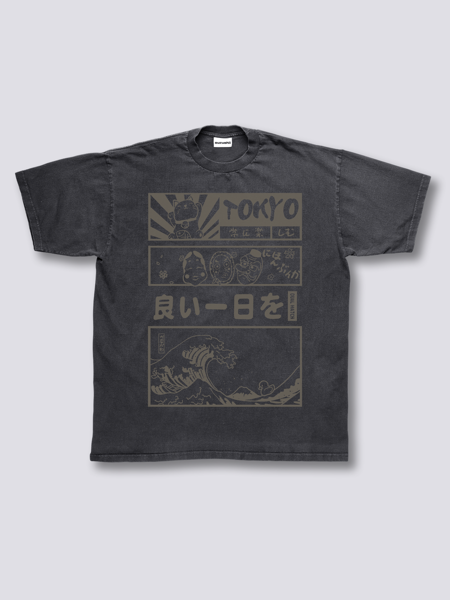 Estampado Frontal - Ola de Tokio Camiseta Vintage