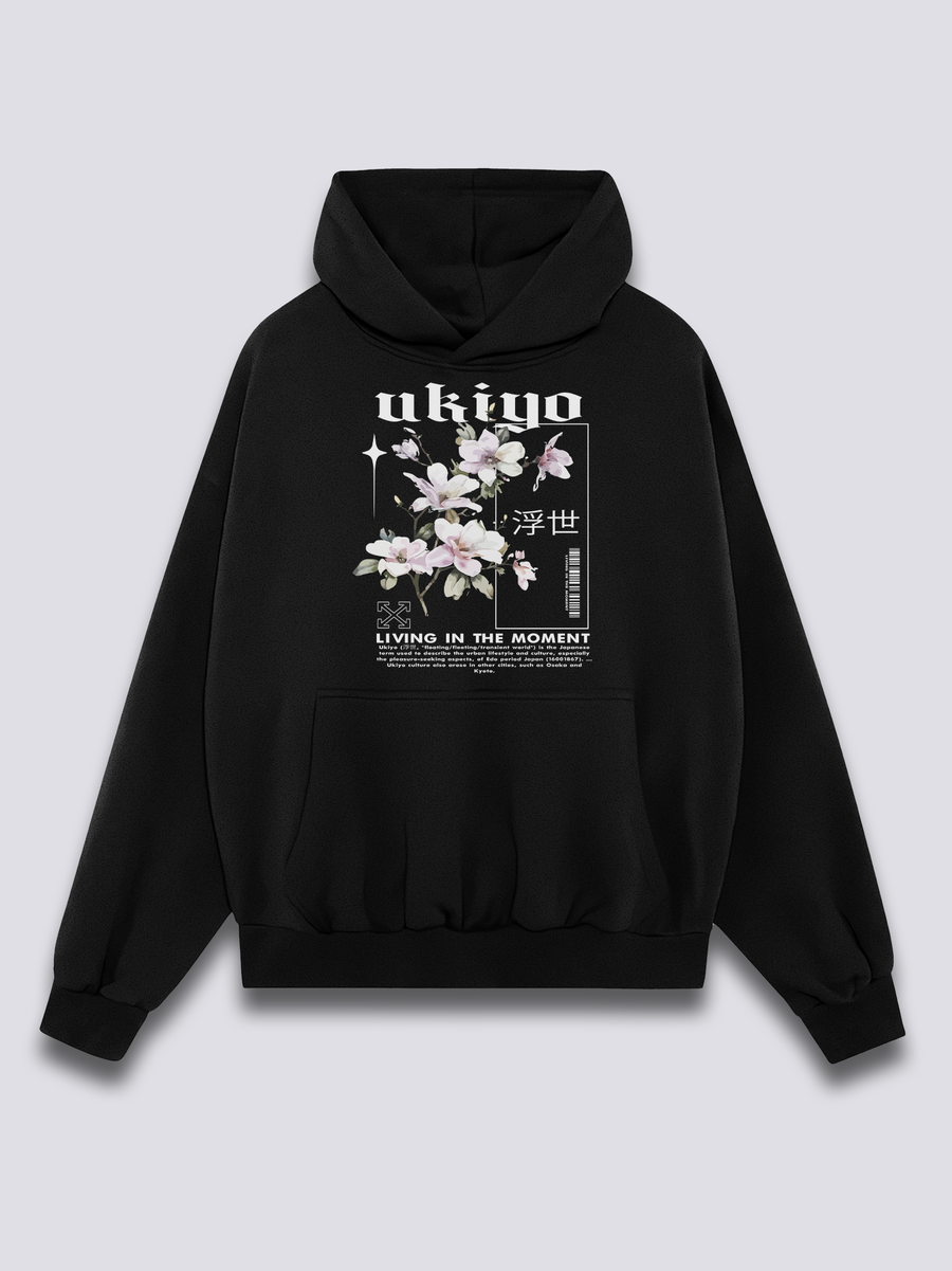 Estampado Frontal - Ukiyo Sudadera con Capucha