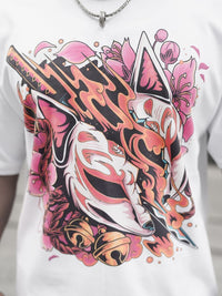 Estampado Frontal - Cazador Kitsune Camiseta